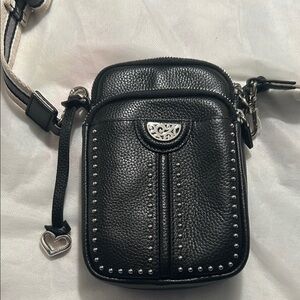 Brighton Zak Mini Utility Leather Crossbody Bag with Silver Accents